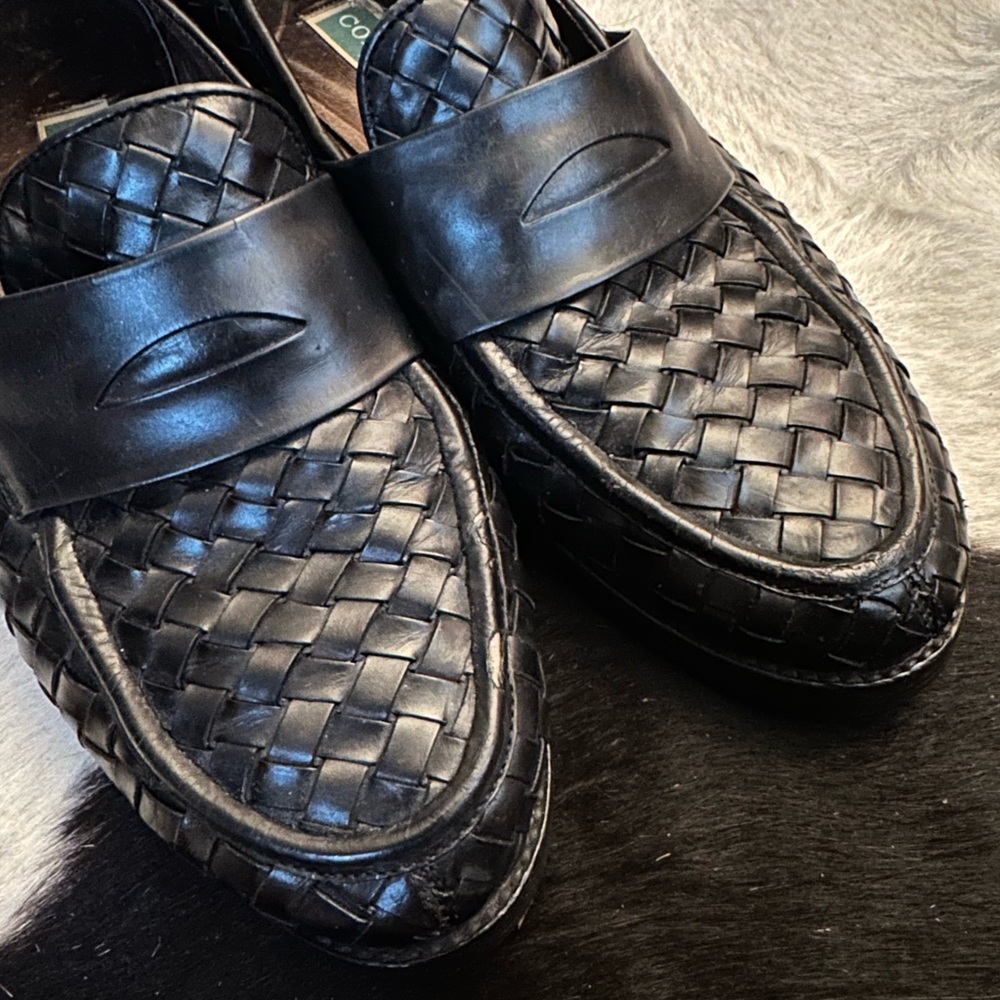 Vintage black leather woven loafers - Picture 6 of 6